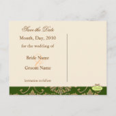 Gouden damast, Save the Date Foto briefkaarten, Aankondigingskaart (Achterkant)