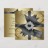 Gouden Damast Vrouw Pensioneringsfeest Kaart (Voorkant / Achterkant)