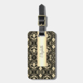  gouden damast wervelingen bagagelabel (Voorkant verticaal)