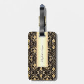  gouden damast wervelingen bagagelabel (Achterkant verticaal)