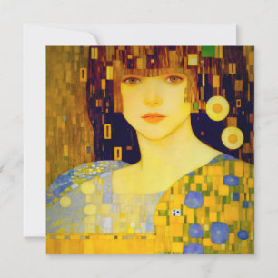 Gouden Dame van ART NOUVEAU Bedankkaart