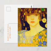 Gouden Dame van ART NOUVEAU Briefkaart (Voorkant / Achterkant)