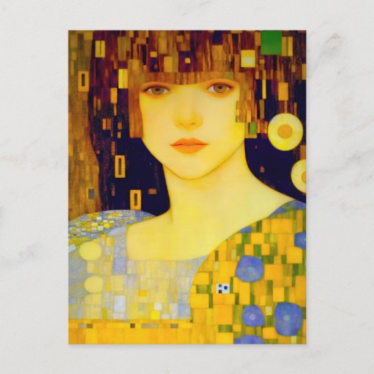 Gouden Dame van ART NOUVEAU Briefkaart (Voorkant)