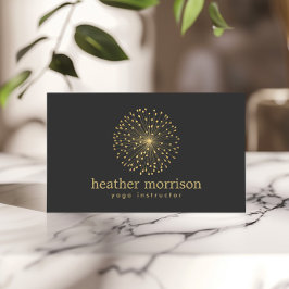 GOUDEN DANDELION STARBURST LOGO OP DONKERGRIJS VISITEKAARTJE