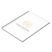 GOUDEN DANDELION STARBURST LOGO OP WIT NOTITIEBOEK (Linkerzijde)