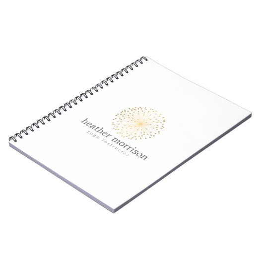 GOUDEN DANDELION STARBURST LOGO OP WIT NOTITIEBOEK (Linkerzijde)