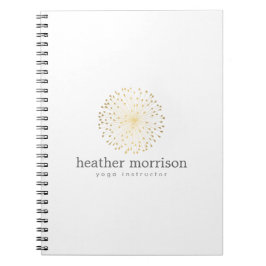 GOUDEN DANDELION STARBURST LOGO OP WIT NOTITIEBOEK