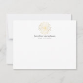 GOUDEN DANDELION STARBURST LOGO op WITTE Notecard Notitiekaartje (Voorkant)