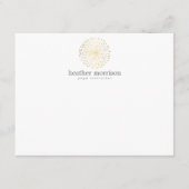GOUDEN DANDELION STARBURST LOGO op WITTE Notecard Notitiekaartje (Voorkant)