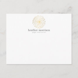 GOUDEN DANDELION STARBURST LOGO op WITTE Notecard Notitiekaartje