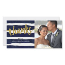 Gouden Dank Streep Huwelijksfoto Bedankt