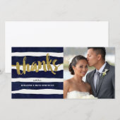 Gouden Dank Streep Huwelijksfoto Bedankt (Voorkant / Achterkant)