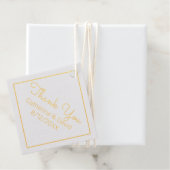 Gouden dank u bruiloft bedankjes labels (Met doos)