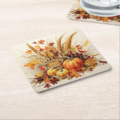 Gouden Dankbaarheidsmedaille: Foliage en Bloemen Kartonnen Onderzetters (Schuin)