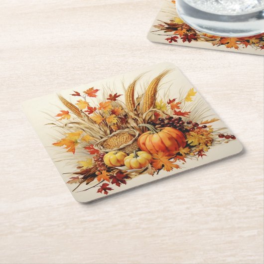 Gouden Dankbaarheidsmedaille: Foliage en Bloemen Kartonnen Onderzetters (Schuin)