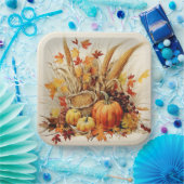 Gouden Dankbaarheidsmedaille: Foliage en Bloemen Papieren Bordje (Feest)