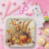 Gouden Dankbaarheidsmedaille: Foliage en Bloemen Papieren Bordje (Feest)