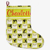 GOUDEN DANSER ANGEL GEPERSONALISEERDE KERSTKOUS GROTE KERSTSOK (Voorkant)