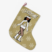 Gouden danser Kerstmis kous Grote Kerstsok (Voorkant (Hangend))