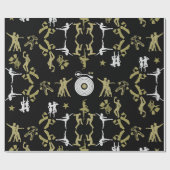 Gouden Danser Patroon Home Decor Cadeaupapier (Vlak)