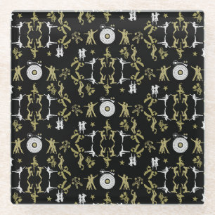 Gouden Danser Patroon Home Decor Glazen Onderzetter