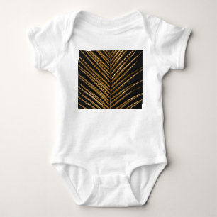 Gouden Datum Palm: Minimalistische zwarte achtergr Romper