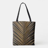 Gouden Datum Palm: Minimalistische zwarte achtergr Tote Bag (Achterkant)