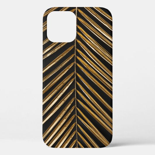Gouden Datum Palmblad: Zwart Minimalistisch Case-Mate iPhone Case (Achterkant)