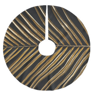 Gouden Datum Palmblad: Zwart Minimalistisch Kerstboom Rok