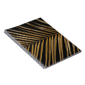 Gouden Datum Palmblad: Zwart Minimalistisch Notitieboek (Rechterzijde)