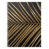 Gouden Datum Palmblad: Zwart Minimalistisch Notitieboek (Voorkant)
