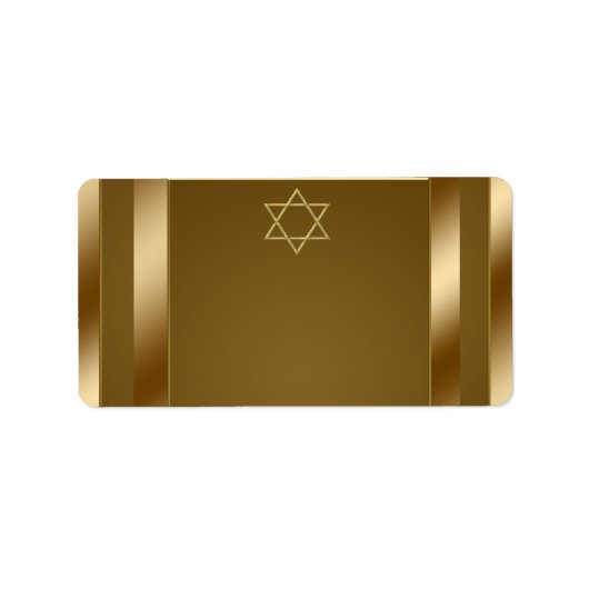 Gouden Davidster Adreslabels Etiket (Voorkant)