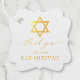 Gouden Davidster Bar Mitzvah Jongen Bedankt Bedankjes Labels