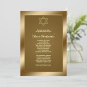 Gouden Davidster Bar Mitzvah Kaart (Staand voorkant)