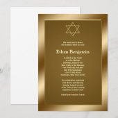 Gouden Davidster Bar Mitzvah Kaart (Voorkant / Achterkant)