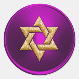 Gouden Davidster Enveloppe Zegel Framboos Roze