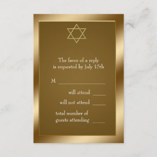 Gouden Davidster RSVP Kaartje