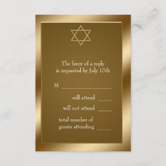 Gouden Davidster RSVP Kaartje