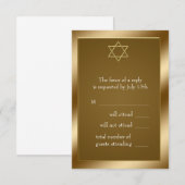 Gouden Davidster RSVP Kaartje (Voorkant / Achterkant)