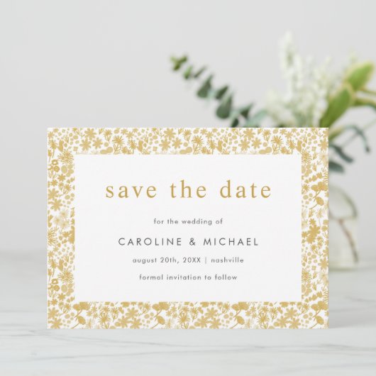 gouden dduizeligheid save the date (Staand voorkant)