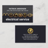 Gouden de Bouw Elektropictogrammen Machtslijn Visitekaartje (Voorkant / Achterkant)