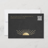 Gouden Deco bruiloft RSVP Kaartje (Achterkant)