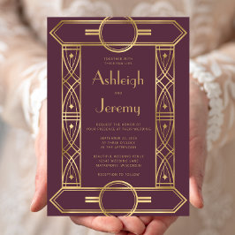 Gouden  Deco Lijst Bourgogne bruiloft Kaart