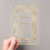 Gouden  Deco Lijst bruiloft Acryl Uitnodigingen (Insitu (Draagbaar))