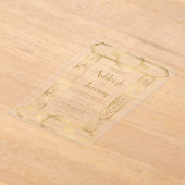 Gouden  Deco Lijst bruiloft Acryl Uitnodigingen (Laagn)