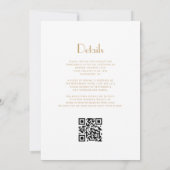 Gouden  Deco Lijst Witte QR Code Huwelijk Kaart (Achterkant)
