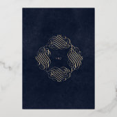 Gouden Deco Ornament Huwelijk Folie Uitnodiging (Achterkant)