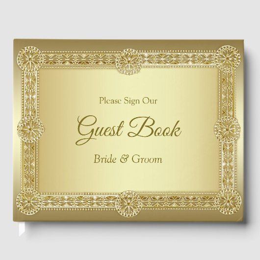 Gouden decoratief gastenboek (Voorkant)