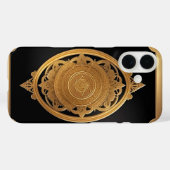 Gouden decoratief patroon met ingewikkelde roos Case-Mate iPhone case (Achterkant (horizontaal))