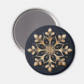 Gouden decoratieve bloem kerst magneet (Voorkant / Achterkant)